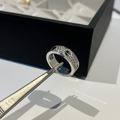 [Stars Jewelry]LOVE RING 5.5MM DIAMONDS PAVED CERAMIC