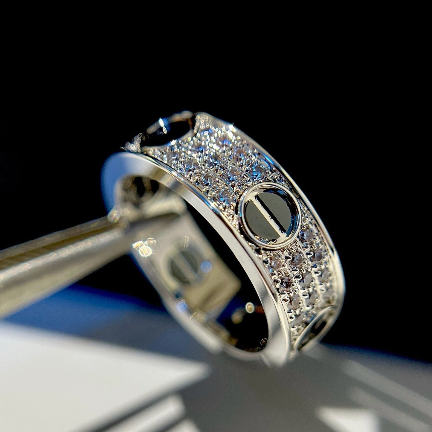 [Stars Jewelry]LOVE RING 5.5MM DIAMONDS PAVED CERAMIC