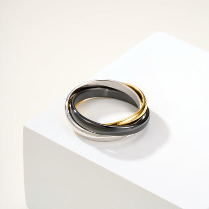 [Stars Jewelry]TRINITY 3.2MM RING BLACK CERAMIC