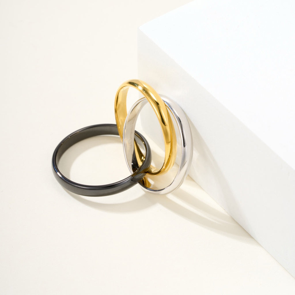 [Stars Jewelry]TRINITY 3.2MM RING BLACK CERAMIC