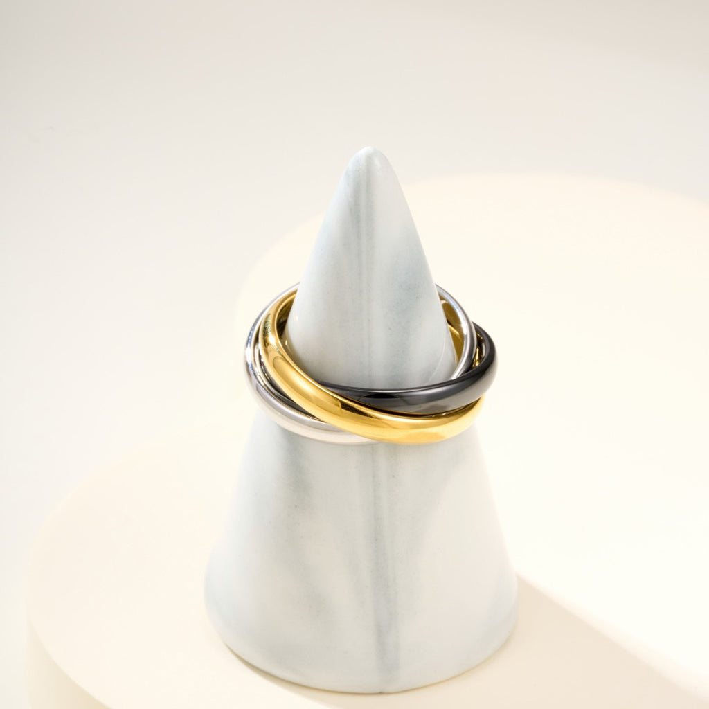 [Stars Jewelry]TRINITY 3.2MM RING BLACK CERAMIC