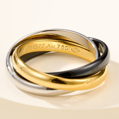 [Stars Jewelry]TRINITY 3.2MM RING BLACK CERAMIC