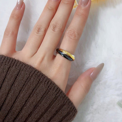 [Stars Jewelry]TRINITY 3.2MM RING BLACK CERAMIC