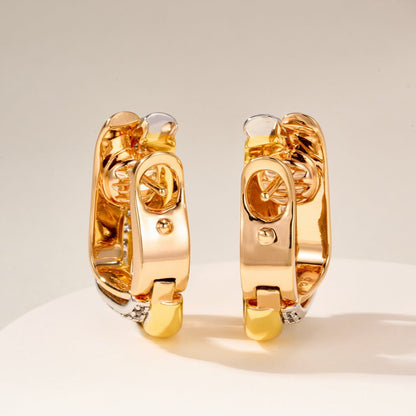 [Stars Jewelry]TRINITY HALF DIAMOND  CUSHION EARRINGS