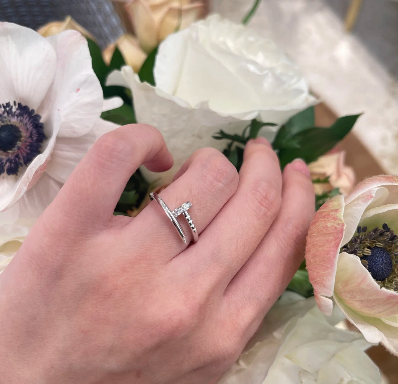 [Stars Jewelry]JUSTE 1.8MM HALF DIAMOND RING