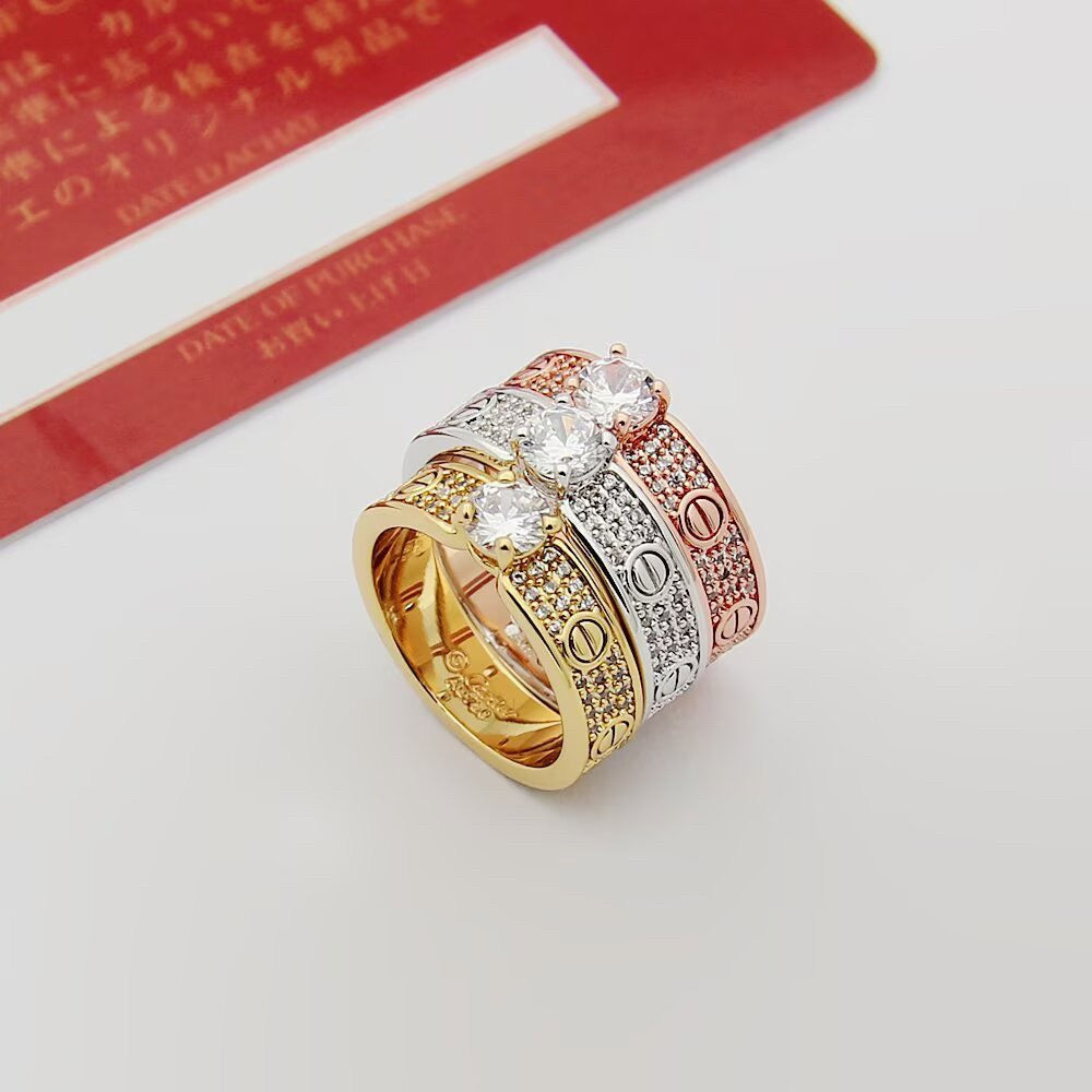 [Stars Jewelry]LOVE RING 3.6MM 1 BIG DIAMOND FULL DIAMOND
