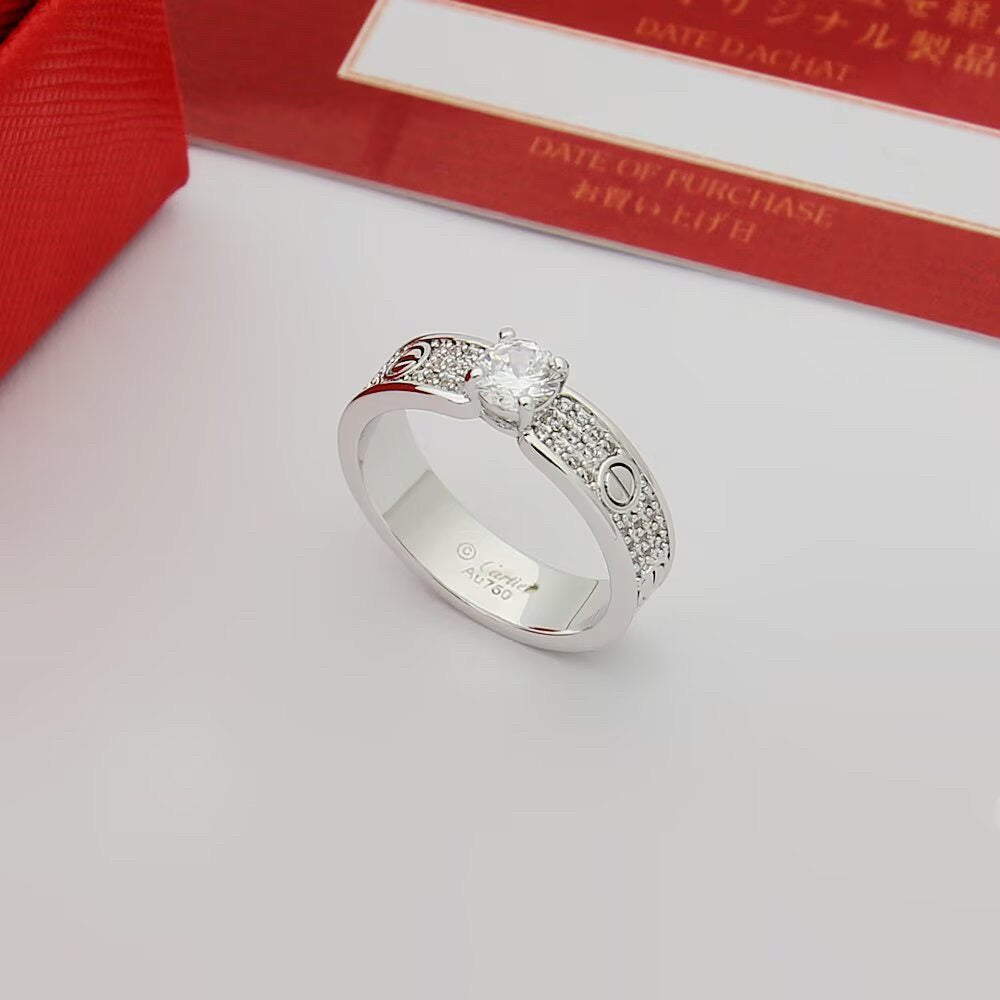 [Stars Jewelry]LOVE RING 3.6MM 1 BIG DIAMOND FULL DIAMOND