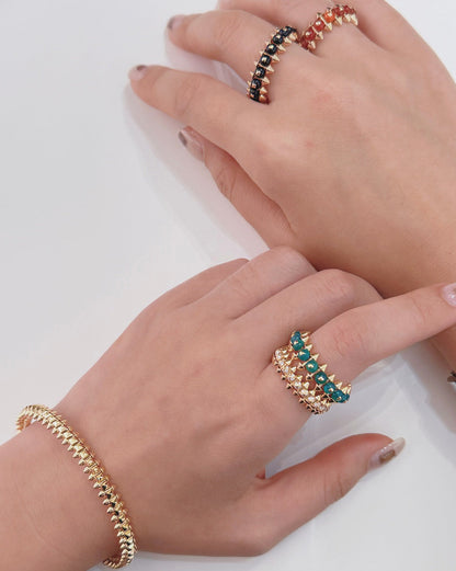 [Stars Jewelry]CLASH 7.9MM AGATE CHALCEDONY RING