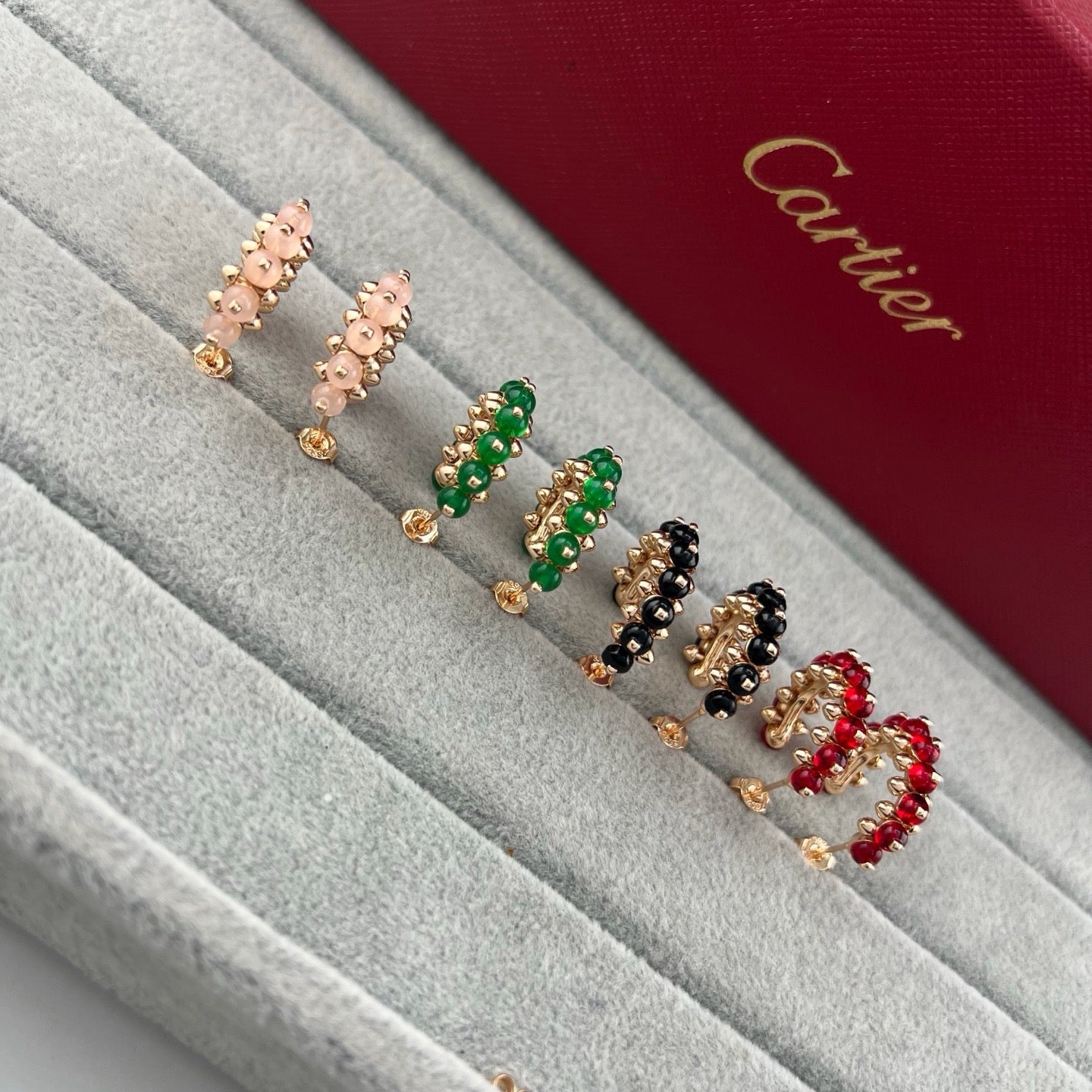 [Stars Jewelry]CLASH 7.9MM AGATE CHALCEDONY EARRINGS