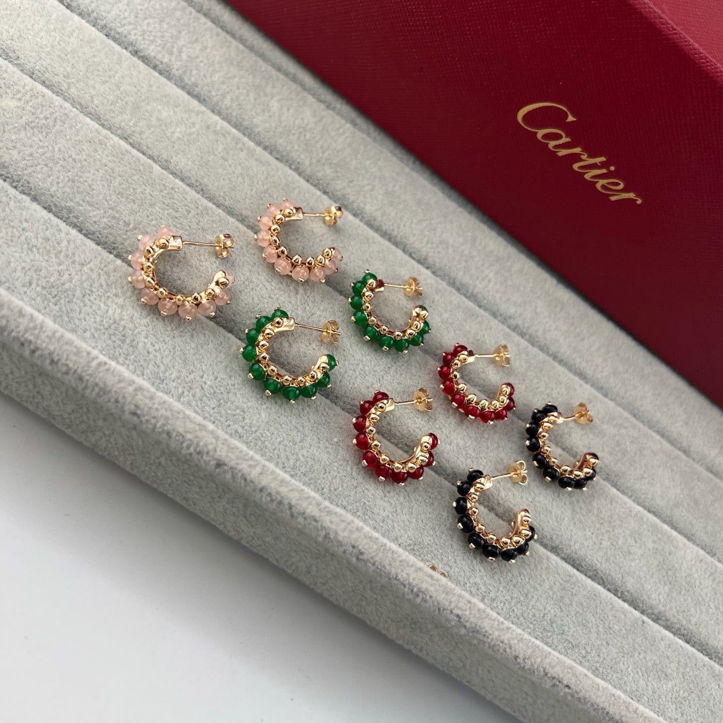 [Stars Jewelry]CLASH 7.9MM AGATE CHALCEDONY EARRINGS