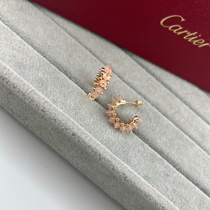 [Stars Jewelry]CLASH 7.9MM AGATE CHALCEDONY EARRINGS