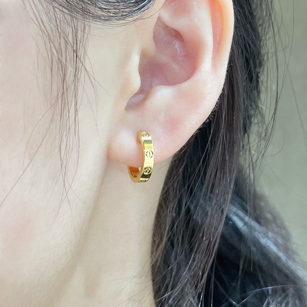 [Stars Jewelry]LOVE EARRINGS 2.65 MM NO DIAMOND SMALL
