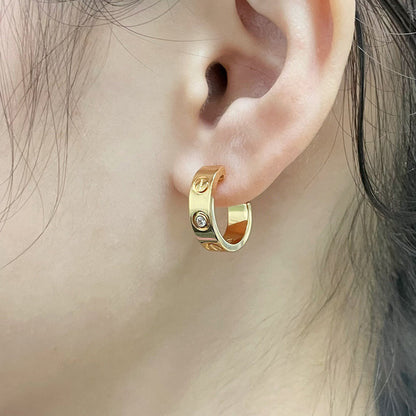 [Stars Jewelry]LOVE EARRINGS 5.7MM 2 DIAMONDS