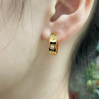 [Stars Jewelry]LOVE EARRINGS 5.7MM 2 DIAMONDS