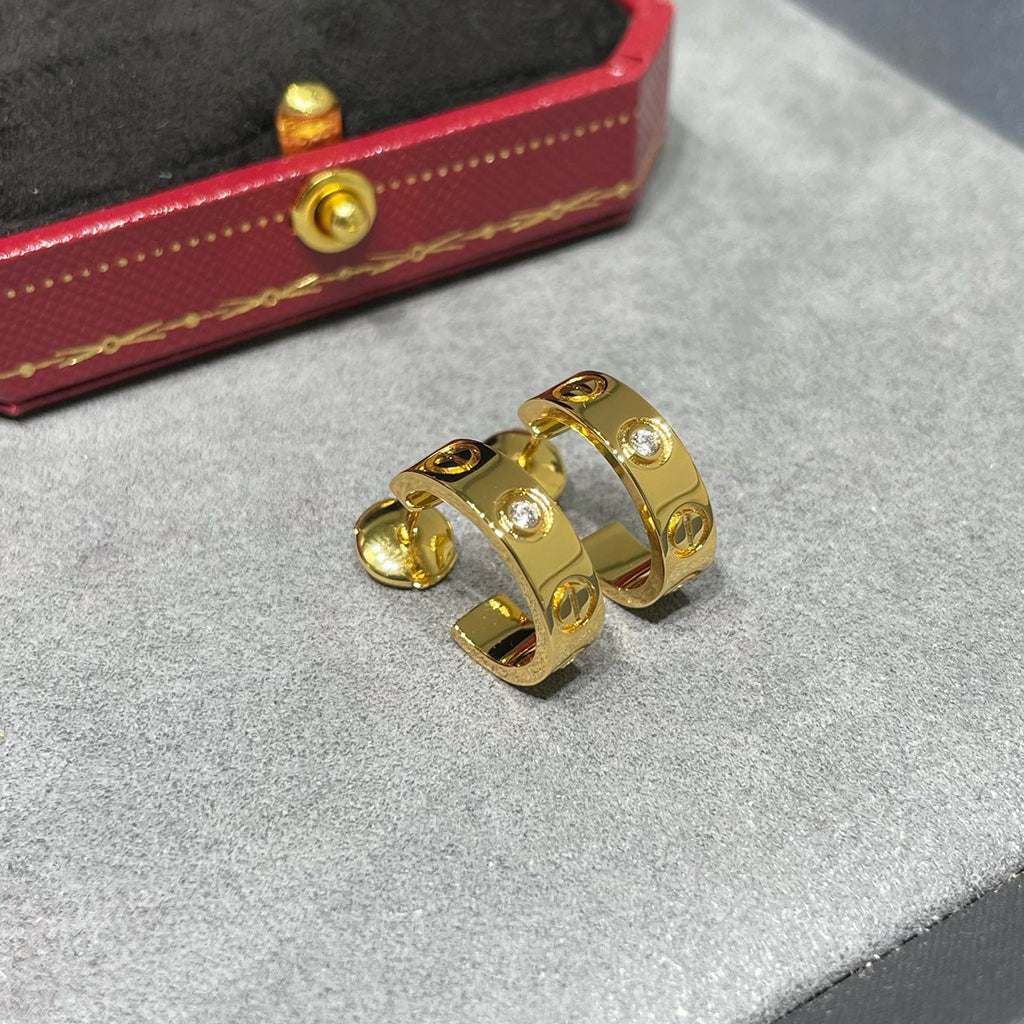 [Stars Jewelry]LOVE EARRINGS 5.7MM 2 DIAMONDS