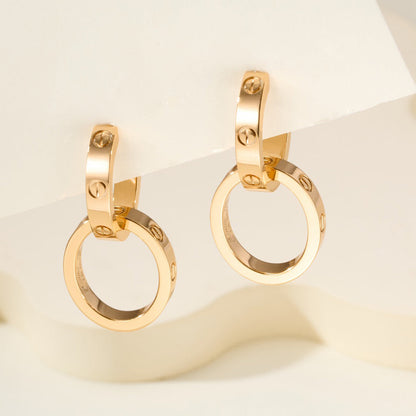 [Stars Jewelry]LOVE 3.3MM DANGLE EARRINGS