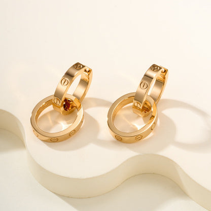 [Stars Jewelry]LOVE 3.3MM DANGLE EARRINGS