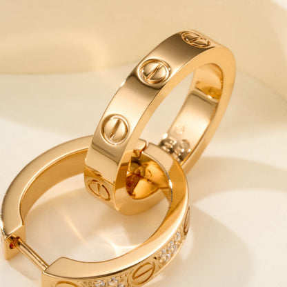 [Stars Jewelry]LOVE 3.3MM DANGLE HALF DIAMOND EARRINGS