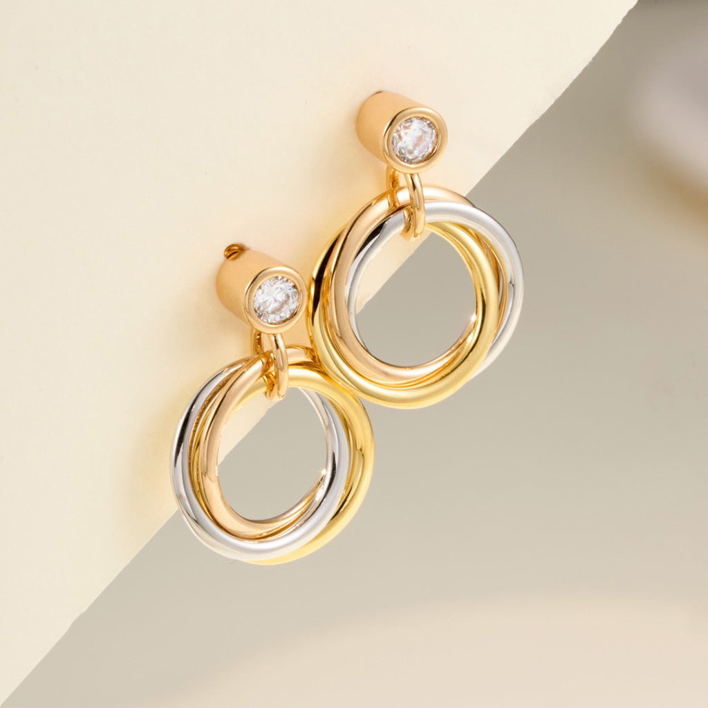[Stars Jewelry]TRINITY ON DIAMOND  EARRINGS