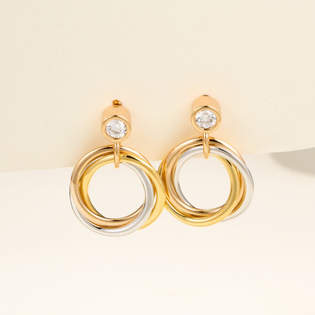 [Stars Jewelry]TRINITY ON DIAMOND  EARRINGS