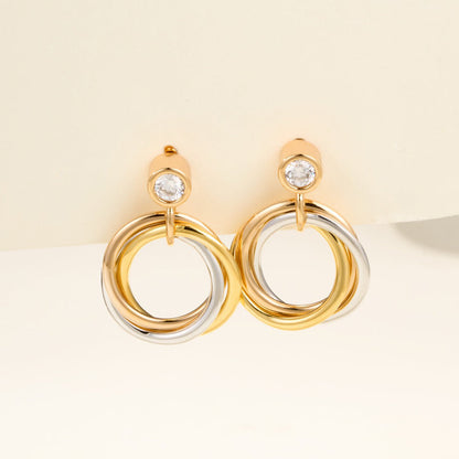 [Stars Jewelry]TRINITY ON DIAMOND  EARRINGS
