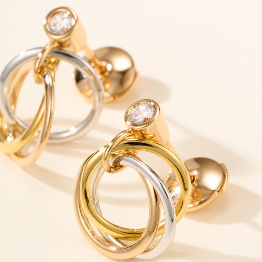[Stars Jewelry]TRINITY ON DIAMOND  EARRINGS