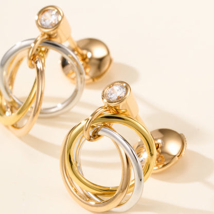 [Stars Jewelry]TRINITY ON DIAMOND  EARRINGS