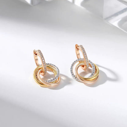 [Stars Jewelry]TRINITY HALF DIAMOND  EARRINGS