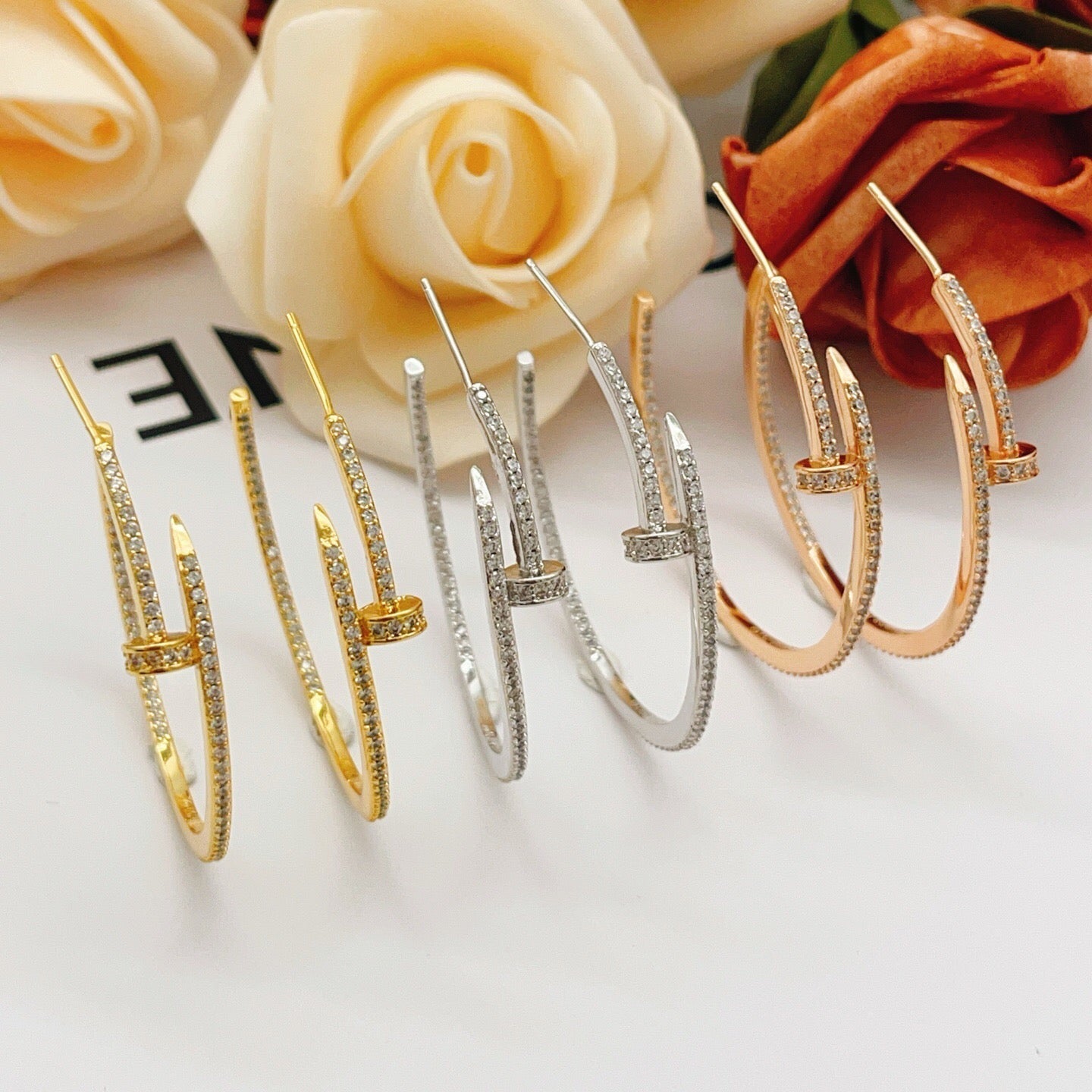 [Stars Jewelry]JUSTE FULL DIAMOND LARGE EARRINGS