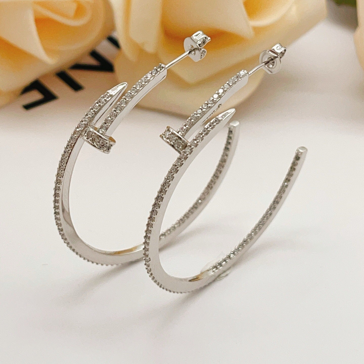 [Stars Jewelry]JUSTE FULL DIAMOND LARGE EARRINGS