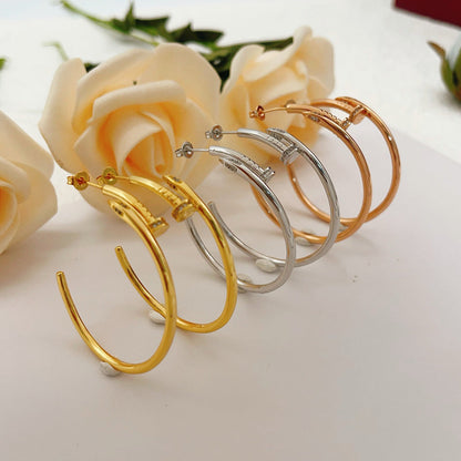 [Stars Jewelry]JUSTE HALF DIAMOND LARGE EARRINGS
