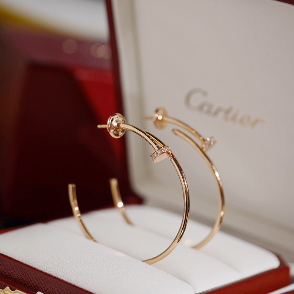 [Stars Jewelry]JUSTE HALF DIAMOND LARGE EARRINGS