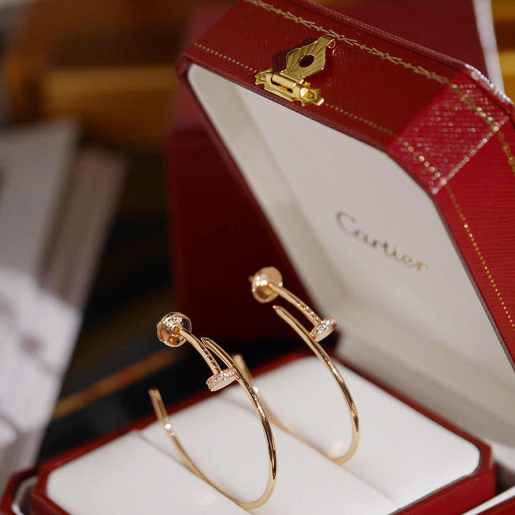 [Stars Jewelry]JUSTE HALF DIAMOND LARGE EARRINGS