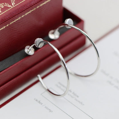 [Stars Jewelry]JUSTE HALF DIAMOND LARGE EARRINGS