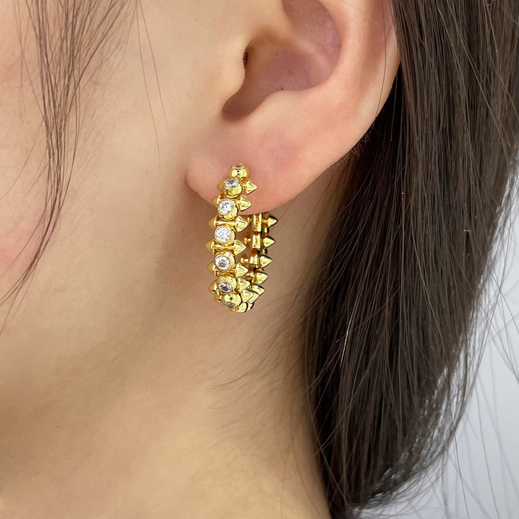 [Stars Jewelry]CLASH FULL DIAMOND MEDIUM EARRINGS