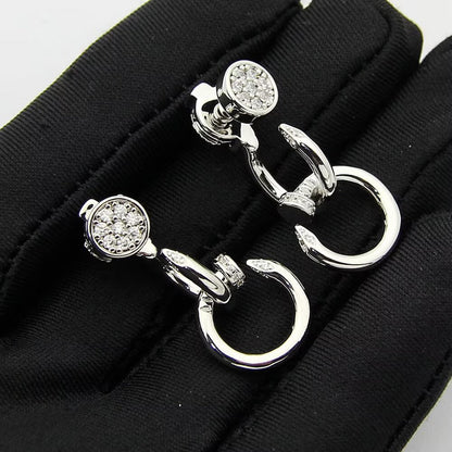 [Stars Jewelry]JUSTE HALF DIAMOND DOUBLE EARRINGS