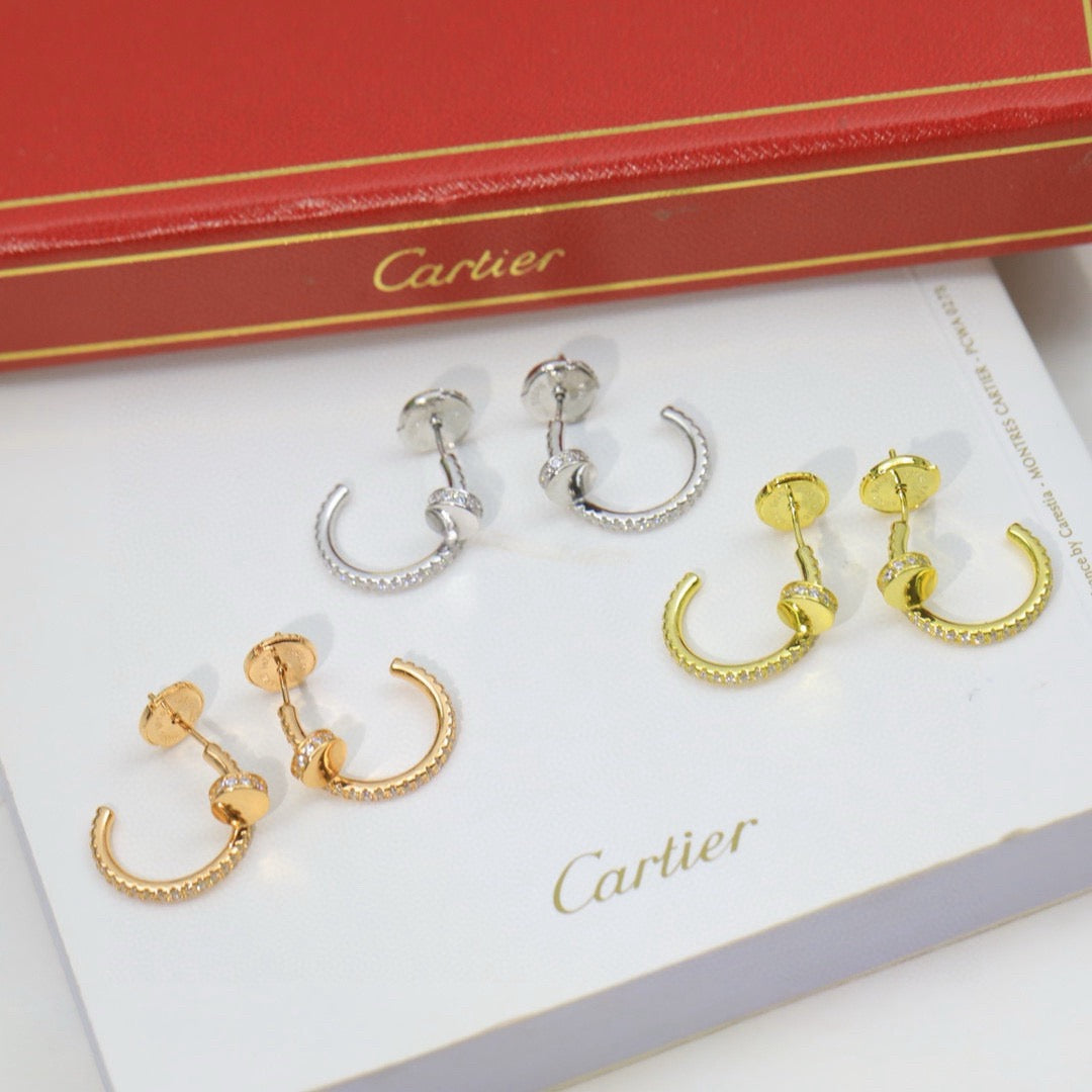 [Stars Jewelry]JUSTE FULL DIAMOND DOUBLE EARRINGS