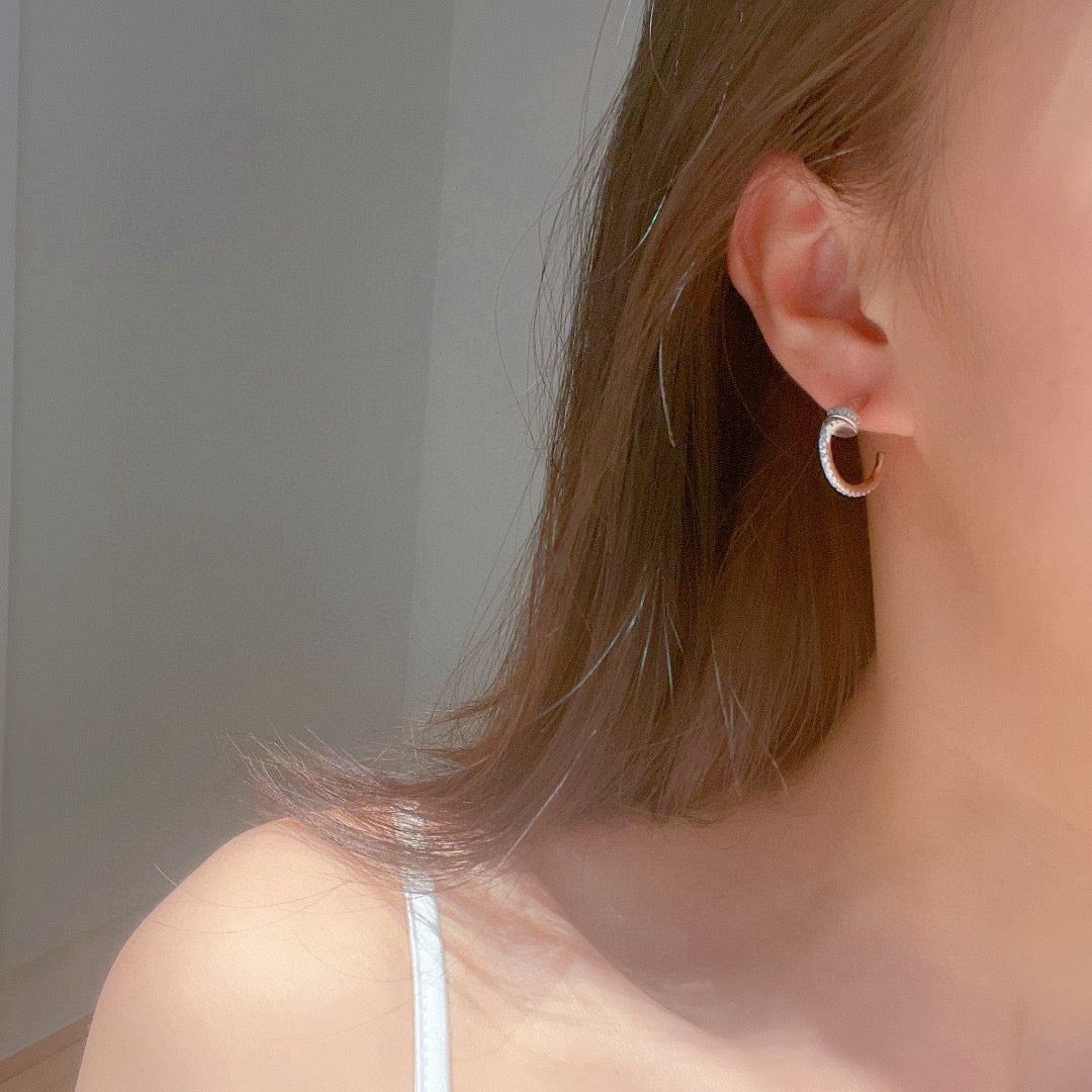 [Stars Jewelry]JUSTE FULL DIAMOND DOUBLE EARRINGS