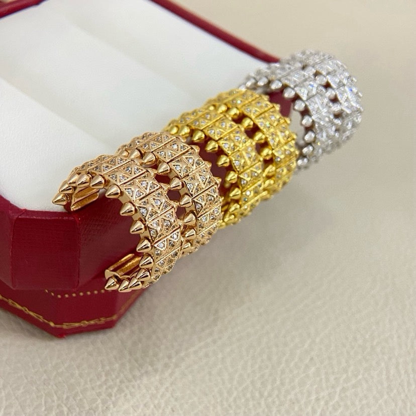 [Stars Jewelry]CLASH 9.2MM FULL DIAMOND DOUBLE ROW EARRINGS
