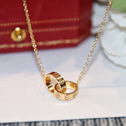 [Stars Jewelry]LOVE DOUBLE RING NECKLACE