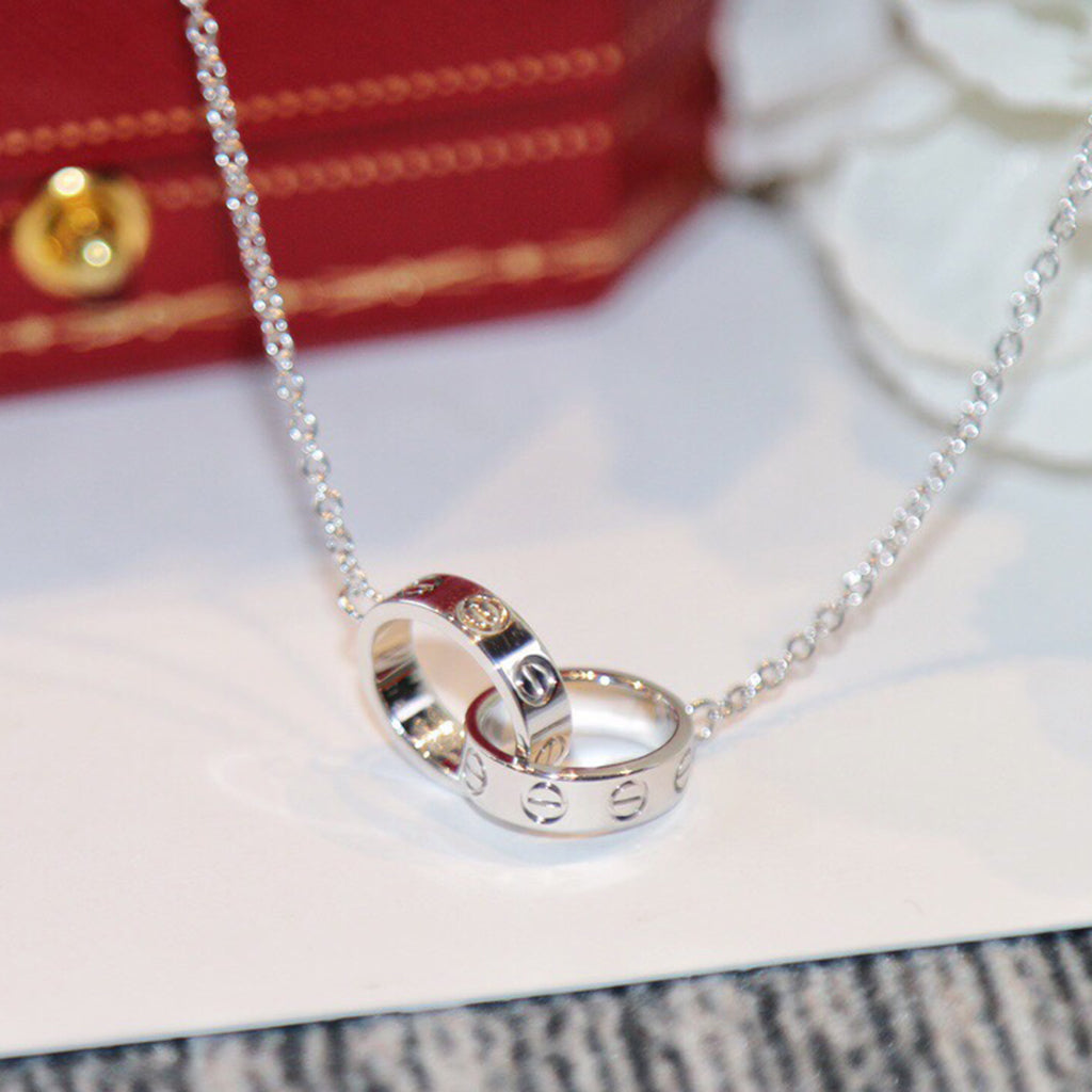 [Stars Jewelry]LOVE DOUBLE RING NECKLACE