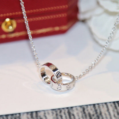 [Stars Jewelry]LOVE DOUBLE RING NECKLACE