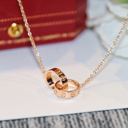 [Stars Jewelry]LOVE DOUBLE RING NECKLACE