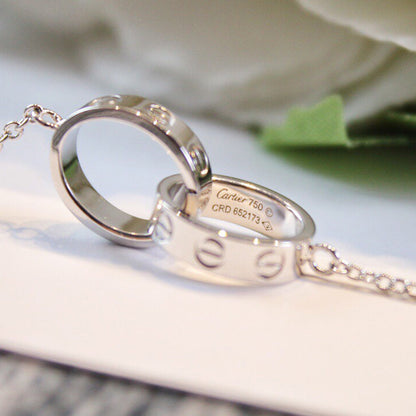 [Stars Jewelry]LOVE DOUBLE RING NECKLACE