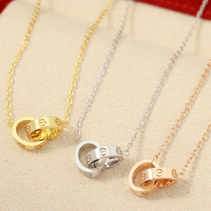 [Stars Jewelry]LOVE DOUBLE RING NECKLACE