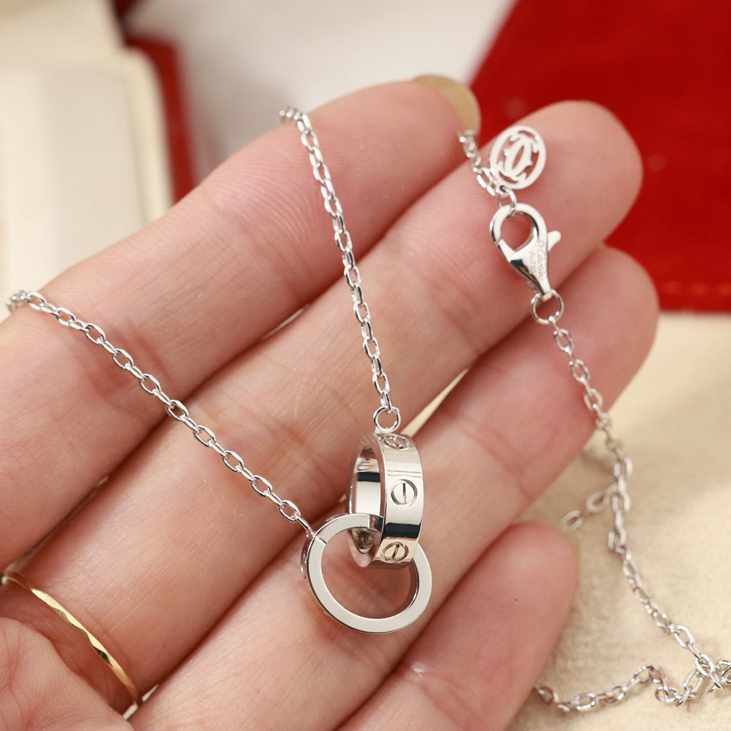 [Stars Jewelry]LOVE DOUBLE RING NECKLACE