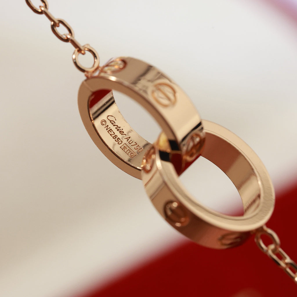 [Stars Jewelry]LOVE DOUBLE RING NECKLACE