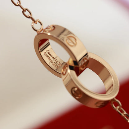 [Stars Jewelry]LOVE DOUBLE RING NECKLACE