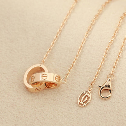[Stars Jewelry]LOVE DOUBLE RING NECKLACE