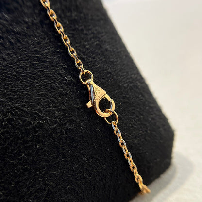[Stars Jewelry]LOVE DOUBLE RING HALF DIAMOND NECKLACE